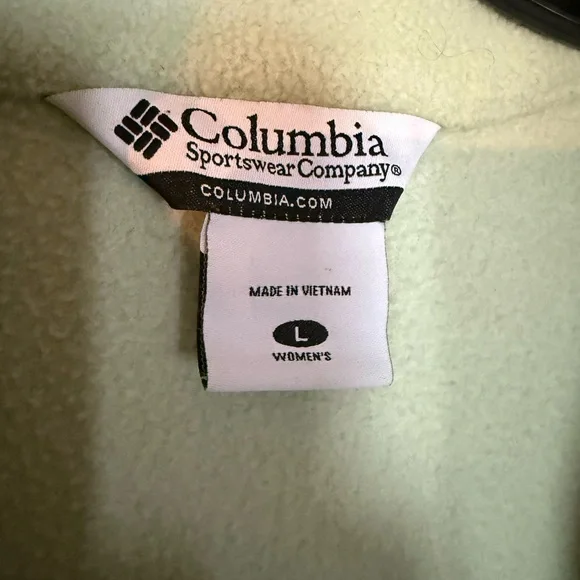 Columbia Women's Large Pale Mint Green “Benton Springs” Full-Zip Fleece Jacket - Picture 6 of 10